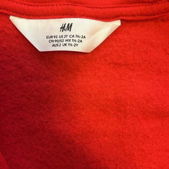 H and M Gender Neutral Adorable Red Hoodie Sweatshirt! Worn one time! - Picture 4 of 6